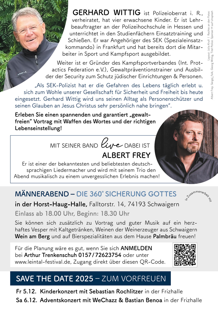 Männerabend mit Albert Frey am 22.2.2025 in Schwaigern