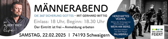 Männerabend mit Albert Frey am 22.2.2025 in Schwaigern